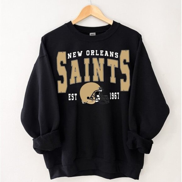 New Orleans Saints Football NFL Retro Throwback Team Logo Fan Gear Sweatshirt - Picture 1 of 5